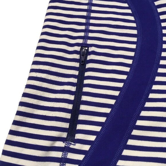 Lululemon In Stride Jacket Pigment Blue White Narrow Bold Stripe Women Size 4 - Picture 6 of 16